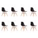 Conjunto com 8 Cadeiras Eames Quilmes Preto