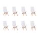 Conjunto com 8 Cadeiras Fitz Eiffel Branco