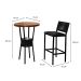 Conjunto com Mesa Bistrô Redonda e 4 Banquetas Madri Preto e Marrom