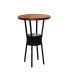 Conjunto com Mesa Bistrô Redonda e 4 Banquetas Madri Preto e Marrom