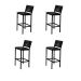 Conjunto com Mesa Bistrô Redonda e 4 Banquetas Madri Preto e Marrom