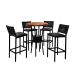 Conjunto com Mesa Bistrô Redonda e 4 Banquetas Madri Preto e Marrom