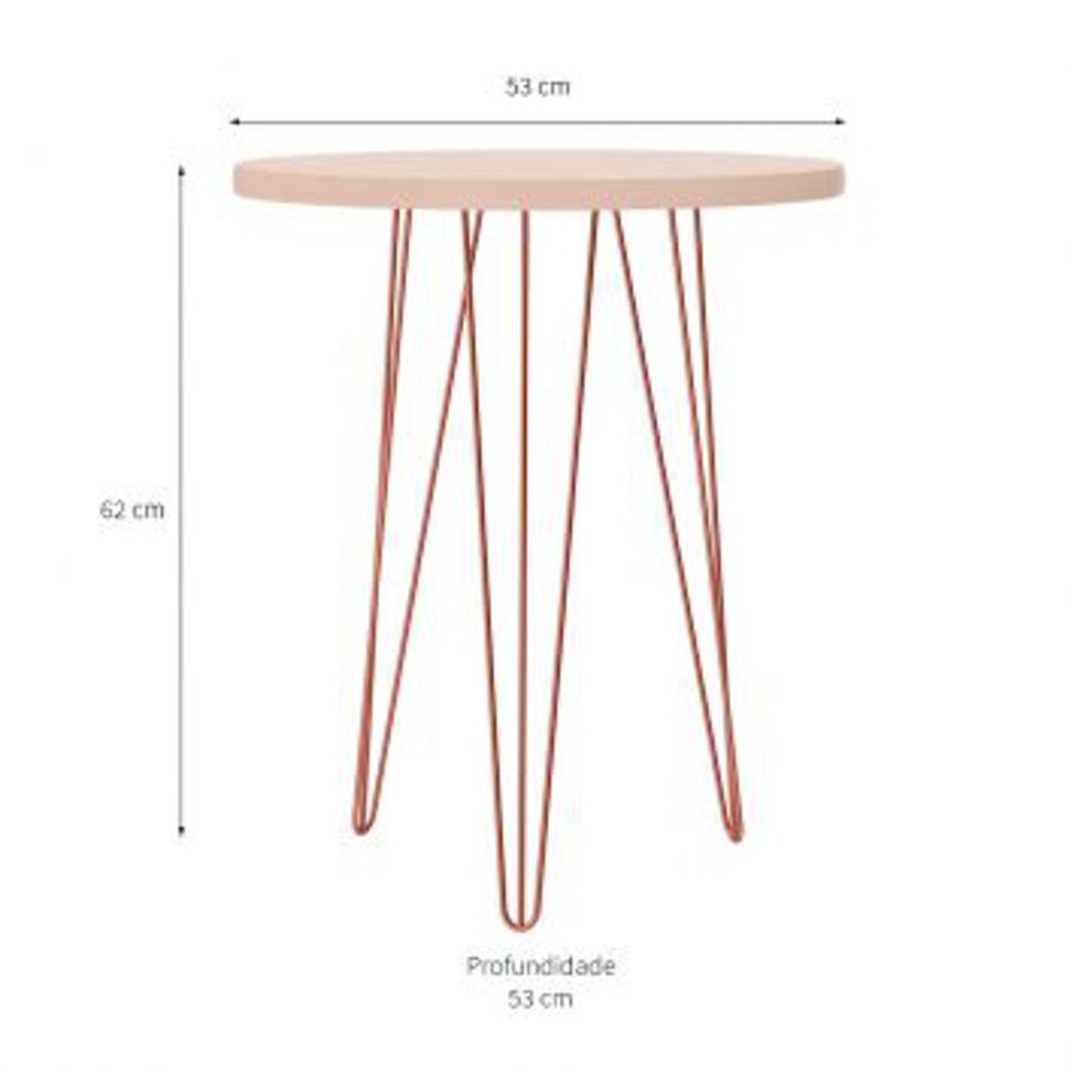 Conjunto de 2 Mesas Laterais Redonda Evolution Off White 48 cm