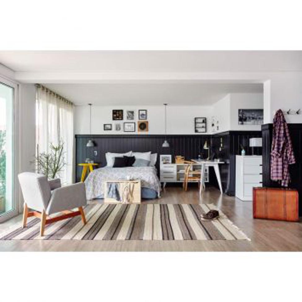 Conjunto de Cômoda Sampaoli 4Gavetas e Mesa de Cabeceira S 2 Gavetas Branca