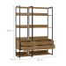 Conjunto de Módulos Estante para Livros Industrial Mital 4 GV Conhaque e Preto 143 cm