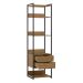Conjunto de Módulos Estante para Livros Industrial Mital 4 GV Conhaque e Preto 143 cm