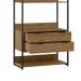 Conjunto de Módulos Estante para Livros Industrial Mital 4 GV Conhaque e Preto 143 cm