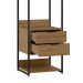Conjunto de Módulos Estante para Livros Industrial Mital 4 Gavetas Conhaque e Preto 143 cm