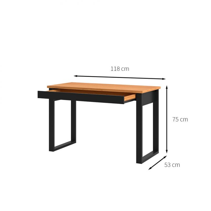 Conjunto de Mesa Anah 1 GV Freijó com Cadeira de Escritório Presidente Giratória com Relax Office Plus Preta