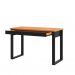 Conjunto de Mesa Anah 1 GV Freijó com Cadeira de Escritório Presidente Giratória com Relax Office Plus Preta