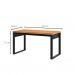 Conjunto de Mesa Anah Freijó com Cadeira de Escritório Presidente Giratória com Relax Office Plus Preta