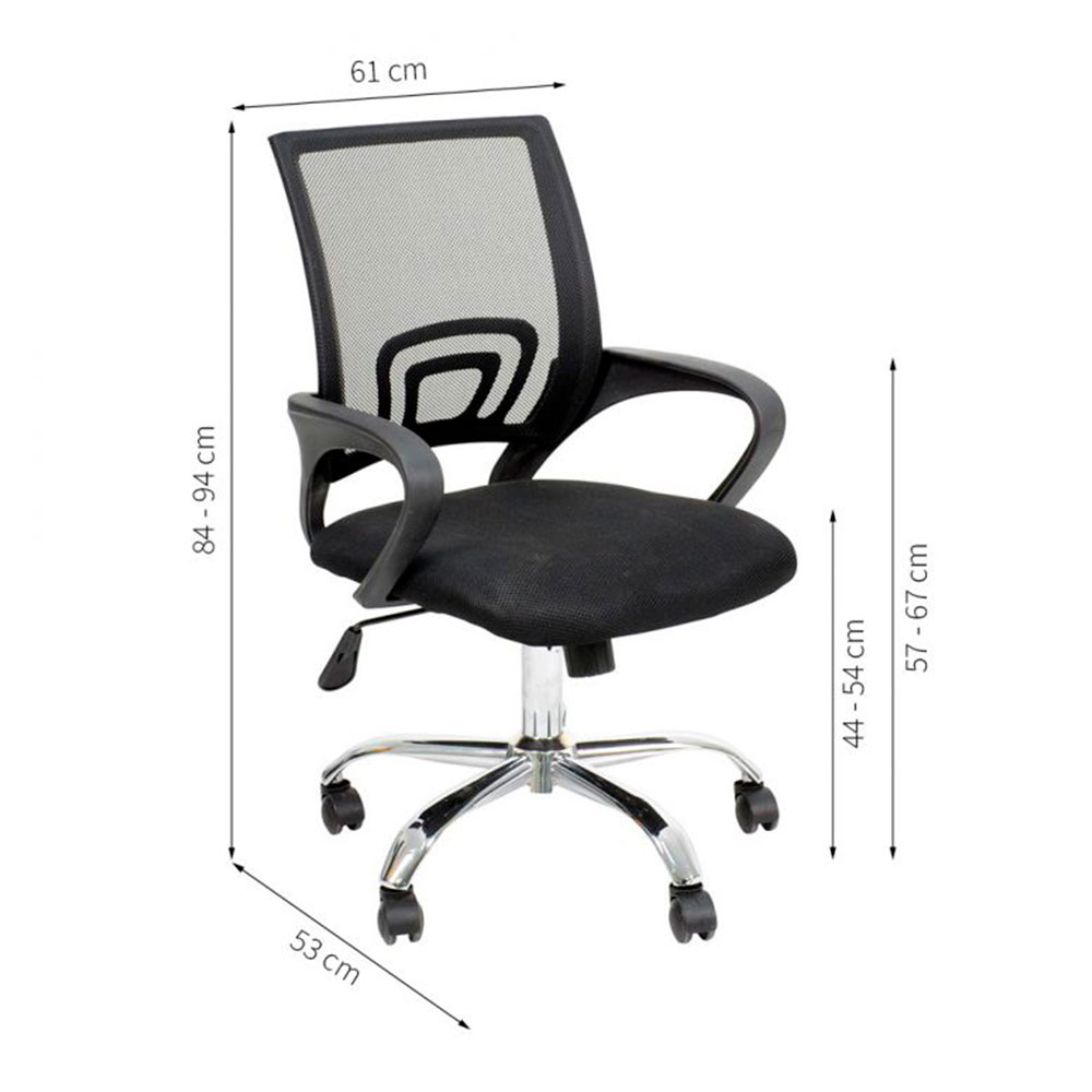 Conjunto de Mesa Anah Freijó com Cadeira de Escritório Secretária Giratória New Java Preta