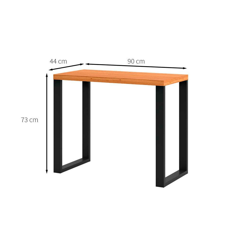 Conjunto de Mesa Anah Freijó com Cadeira de Escritório Secretária Giratória New Java Preta