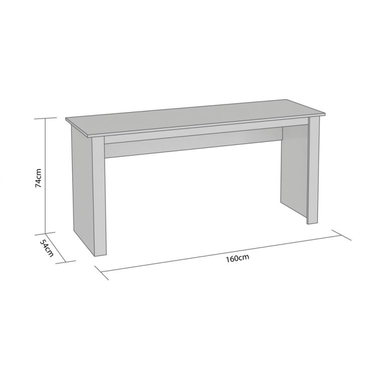 Conjunto de Mesa Badesh Branca com Cadeira de Escritório Presidente Giratória com Relax Clark Preta e Dourada
