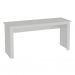 Conjunto de Mesa Badesh Branca com Cadeira de Escritório Presidente Giratória com Relax Finland Preta