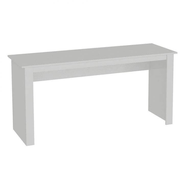 Conjunto de Mesa Badesh Branca com Cadeira de Escritório Presidente Giratória com Relax Finland Preta