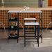 Conjunto de Mesa Bistrô e 2 Bancos Wooden Branco e Preto
