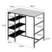 Conjunto de Mesa Bistrô e 2 Bancos Wooden Branco e Preto