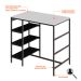 Conjunto de Mesa Bistrô e 2 Bancos Wooden Branco e Preto