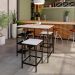 Conjunto de Mesa Bistrô e 2 Bancos Wooden Branco e Preto