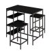 Conjunto de Mesa Bistrô e 2 Bancos Wooden Ônix e Preto