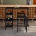 Conjunto de Mesa Bistrô e 2 Bancos Wooden Ônix e Preto
