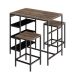 Conjunto de Mesa Bistrô e 2 Bancos Wooden Carvalho Dark e Preto