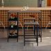 Conjunto de Mesa Bistrô e 2 Bancos Wooden Carvalho Dark e Preto