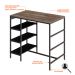 Conjunto de Mesa Bistrô e 2 Bancos Wooden Carvalho Dark e Preto