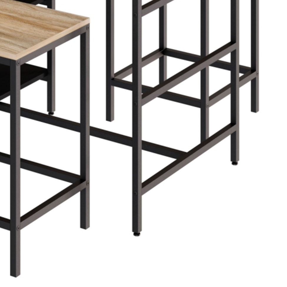 Conjunto de Mesa Bistrô e 2 Bancos Wooden Carvalho e Preto