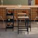 Conjunto de Mesa Bistrô e 2 Bancos Wooden Carvalho e Preto