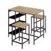 Conjunto de Mesa Bistrô e 2 Bancos Wooden Carvalho e Preto