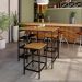 Conjunto de Mesa Bistrô e 2 Bancos Wooden Mel e Preto