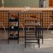 Conjunto de Mesa Bistrô e 2 Bancos Wooden Nogal e Preto
