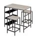 Conjunto de Mesa Bistrô e 2 Bancos Wooden Snow e Preto