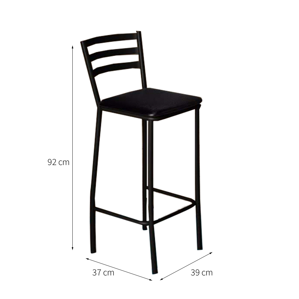 Conjunto de Mesa Bistrô e 2 Banquetas Ipanema Preto