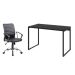Conjunto de Mesa Kuadra 120 cm com Cadeira de Escritório Diretor Giratória Oslo Preta