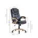 Conjunto de Mesa Kuadra 120 cm com Cadeira de Escritório Presidente Giratória com Relax Clark Preta e Dourada