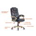 Conjunto de Mesa Kuadra 120 cm com Cadeira de Escritório Presidente Giratória com Relax Clark Preta e Dourada