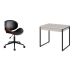 Conjunto de Mesa Kuadra 2 GV Bege com Cadeira de Escritório Diretor Giratória Bergen Preta