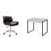Conjunto de Mesa Kuadra 2 GV Branca com Cadeira de Escritório Diretor Giratória Lauren Preta