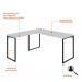Conjunto de Mesa Kuadra Branca II 150 cm com Cadeira de Escritório Presidente Giratória com Relax Office Plus Preta
