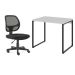 Conjunto de Mesa Kuadra Branca com Cadeira de Escritório Secretária Giratória Oxford Preta