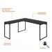 Conjunto de Mesa Kuadra II 150 cm com Cadeira de Escritório Presidente Giratória com Relax Clark Preta e Dourada