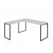 Conjunto de Mesa Kuadra II Branca 150 cm com Cadeira de Escritório Presidente Giratória com Relax Finland Preta