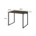 Conjunto de Mesa Kuadra Marrom Escuro com Cadeira de Escritório Secretária Giratória Oxford Preta