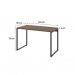Conjunto de Mesa Kuadra Nogal 120 cm com Cadeira de Escritório Presidente Giratória com Relax Clark Preta e Dourada