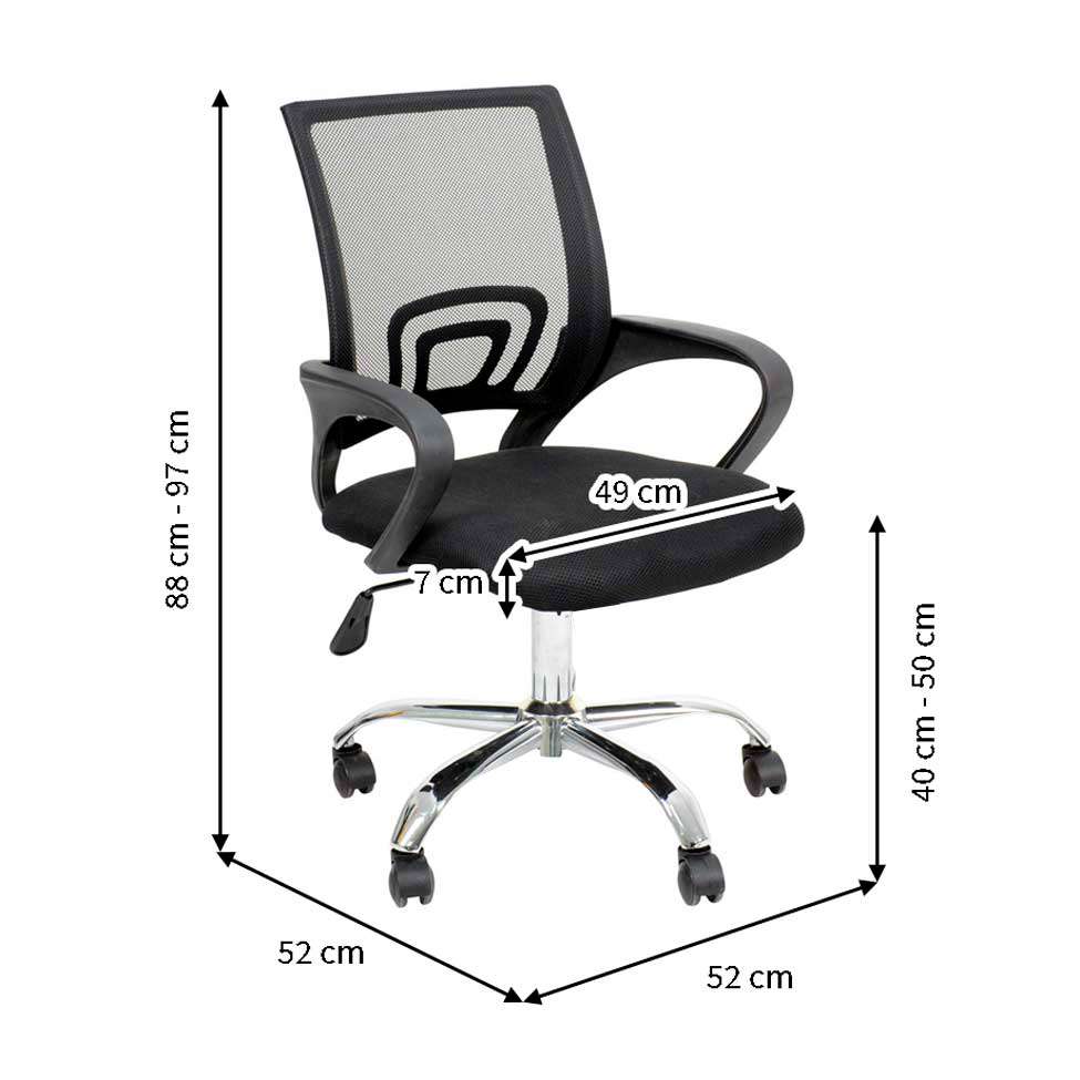 Conjunto de Mesa Kuadra Nogal 120 cm com Cadeira de Escritório Secretária Giratória Javix Preta