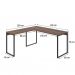 Conjunto de Mesa Kuadra Nogal 150 cm com Cadeira de Escritório Presidente Giratória com Relax Clark Preta e Dourada