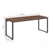 Conjunto de Mesa Kuadra Nogal com Cadeira de Escritório Presidente Giratória com Relax Clark Preta e Dourada